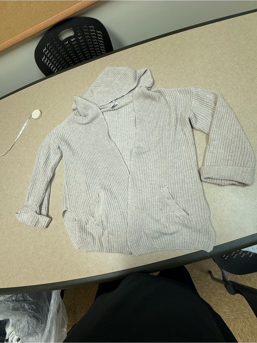 Women’s Hooded Ribbed Cardigan Sweater - Light Heather Gray